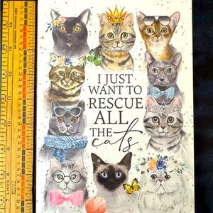 Preloved I Just Want To Rescue All The Cats plaque stands or wallhanging